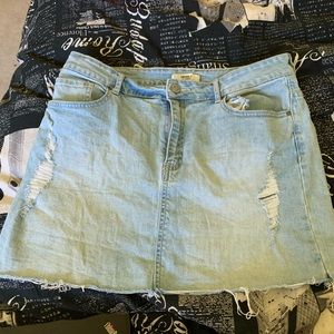 Forever 21 Size 30 Ripped Jean Skirt